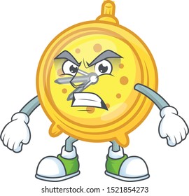 Scream alarm clock cartoon character with mascot