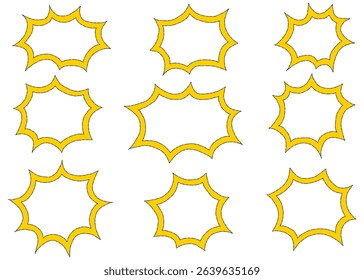 Scream Bubble Set, Hand Drawn, Pop Design, Line Drawing