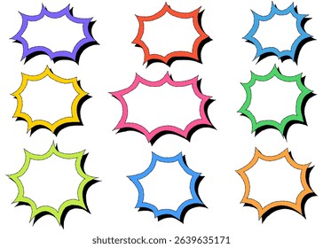 Scream Bubble Set, Hand Drawn, Pop Design, With Shadow