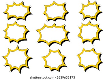 Scream Bubble Set, Hand Drawn, Pop Design, With Shadow