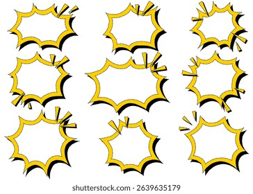 Scream Bubble Set, Hand Drawn, Pop Design, With Shadow