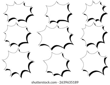 Scream Bubble Set, Hand Drawn, Pop Design, With Shadow
