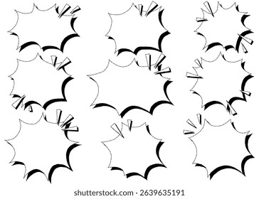 Scream Bubble Set, Hand Drawn, Pop Design, With Shadow