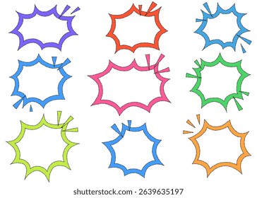 Scream Bubble Set, Hand Drawn, Pop Design, Line Drawing