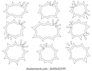 Scream Bubble Set, Hand Drawn, Pop Design, Line Drawing