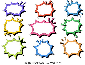 Scream Bubble Set, Hand Drawn, Pop Design, With Shadow