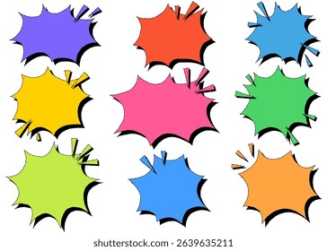 Scream Bubble Set, Hand Drawn, Pop Design, With Shadow