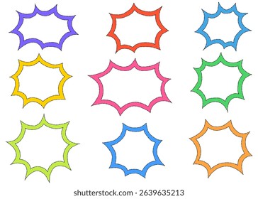 Scream Bubble Set, Hand Drawn, Pop Design, Line Drawing