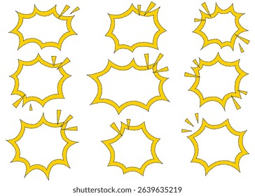 Scream Bubble Set, Hand Drawn, Pop Design, Line Drawing