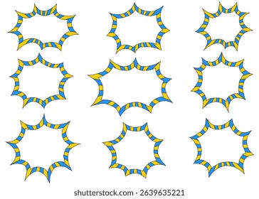 Scream Bubble Set, Hand Drawn, Pop Design, Line Drawing, Summer Color