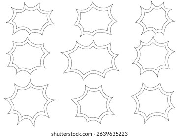 Scream Bubble Set, Hand Drawn, Pop Design, Line Drawing