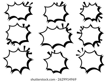 Scream Bubble Set, With Shadow, Pop Design, scream speech bubble