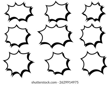 Scream Bubble Set, With Shadow, Pop Design, scream speech bubble