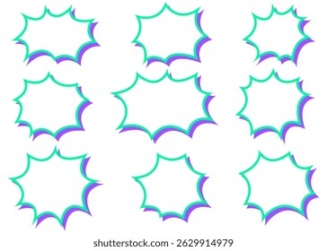 Scream Bubble Set, With Shadow, Pop Design, scream speech bubble