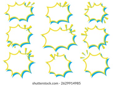 Scream Bubble Set, With Shadow, Pop Design, scream speech bubble