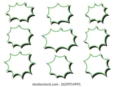 Scream Bubble Set, Stripe Pattern, With Shadow, scream speech bubble