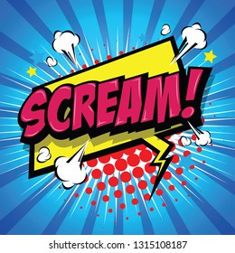 Scream Comic Speech Bubble Cartoon Art Stock Vector (Royalty Free ...