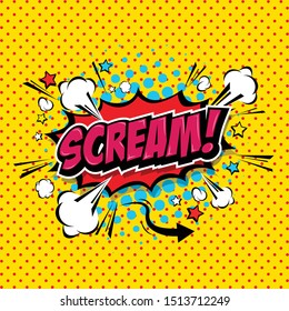 Scream! Comic Speech Bubble, Cartoon. art and illustration vector file.