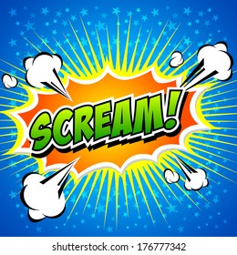 Scream Comic Speech Bubble Cartoon Stock Vector (Royalty Free ...