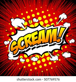 Scream Comic Speech Bubble Cartoon Stock Vector (Royalty Free ...