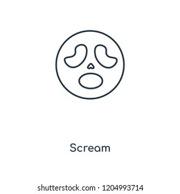 Scream concept line icon. Linear Scream concept outline symbol design. This simple element illustration can be used for web and mobile UI/UX.