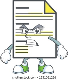 Scream document in the cartoon character mascot.