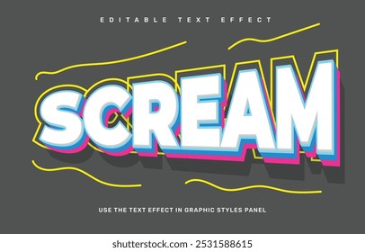 Modelo de efeito de texto editável Scream