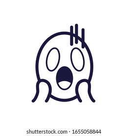 Diseño de icono de color crema emoticono plano, expresión de caricatura encanto personaje emoticono perfil juguete facial adorable y tema de medios sociales Ilustración vectorial