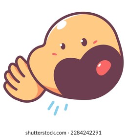 Scream emoticon vector cartoon sign isolated on a white background.