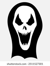 Scream, evil face, halloween, vector illustration, horror, ghost,  10EPS