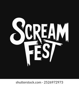 Scream Fest text about Halloween, a gothic and playful horror design vector