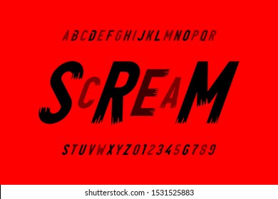 Scream Font Halloween Style Alphabet Letters Stock Vector (Royalty Free ...