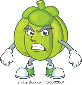 Scream green pumpkin isolated on white background