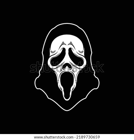 the scream head cartoon design for commercial use