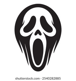 Scream Horror Face silhouette white background
