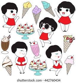I Scream Ice Cream Character illustration
