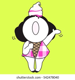 I Scream For Ice Cream Concept Card Character illustration