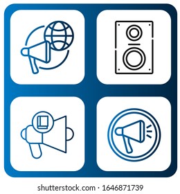 scream icon set. Collection of Megaphone, Loudspeaker icons