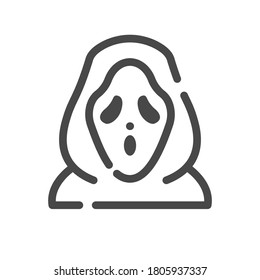 scream mask flat outline icon