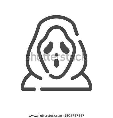 scream mask flat outline icon