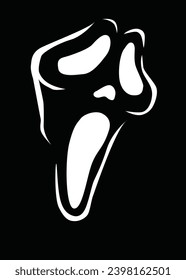scream mask for halloween illutrator