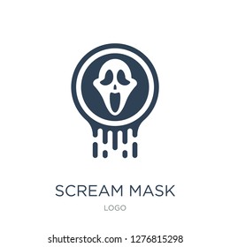 scream mask icon vector on white background, scream mask trendy filled icons from Logo collection, scream mask vector illustration