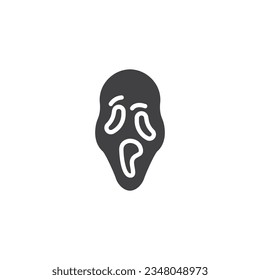 Scream mask vector icon. filled flat sign for mobile concept and web design. Spooky scream ghost glyph icon. Symbol, logo illustration. Vector graphics