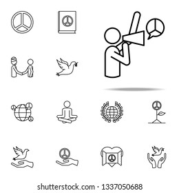 scream out peace icon. human rights icons universal set for web and mobile
