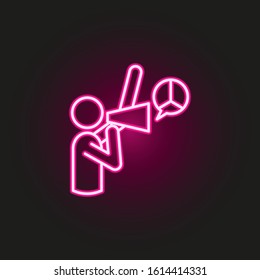 scream out peace neon style icon. Simple thin line, outline vector of human rights icons for ui and ux, website or mobile application