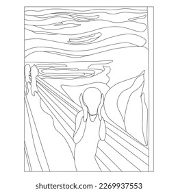 The scream painting. Vector illustration