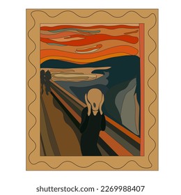 The scream painting. Vector illustration