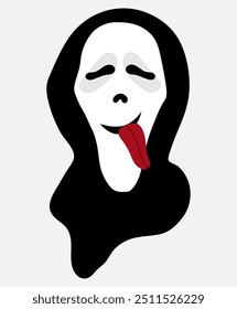 Grito, sonrisa, Ilustración vectorial, icono de Vector, cara, fantasma, 10EPS