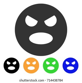 Scream Smiley icon. Vector illustration style is a flat iconic scream smiley symbol with black, gray, green, blue, yellow color versions. Designed for web and software interfaces.