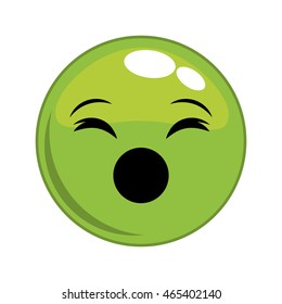 scream sphere face cartoon expression emotion icon. Isolated and flat illustration. Vector graphic